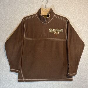 Timberland Women's 1/4 Zip Pullover Sweatshirt Sz M 12-14 Green Vintage‎ Rare